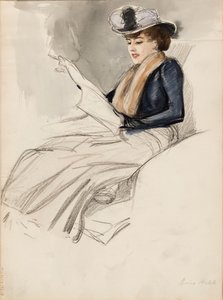 座る女、アイノ・アクテ 作： Albert Edelfelt