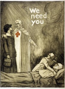 赤十字募集ポスター、「We Need You」、パブ。 1918年（カラーリソ） 作： Albert Edward Sterner