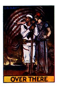 米海軍第一次世界大戦ポスター：「Over There 作： Albert Edward Sterner
