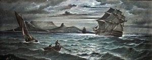 月の光、ケープタウン（水彩・ボディカラー・紙） 作： Albert Ernest Markes