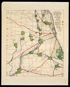 アメリカインディアンの小道と村の地図 作： Albert Frederick Scharf