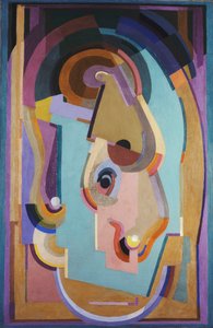 紫と緑のコンポジション；コンポジション・ヴァイオレット・エ・ヴェール 作： Albert Gleizes
