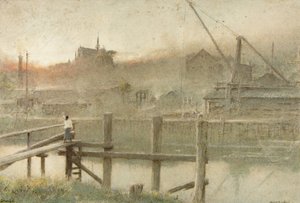 アランデル（水彩、ボディカラー、紙に鉛筆） 作： Albert Goodwin