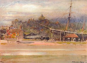 ボートビルダーヤード、ライ、1910 作： Albert Goodwin