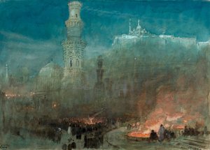 カイロ、夜（水彩） 作： Albert Goodwin
