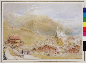 エンゲルベルク、日曜の朝、1909年11月頃（ペンとインク、トイレ） 作： Albert Goodwin