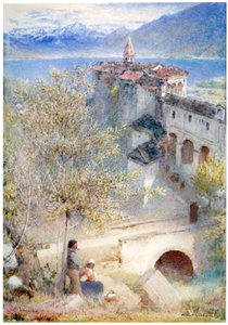 「ロカルノ、マッジョーレ湖」、1905 作： Albert Goodwin