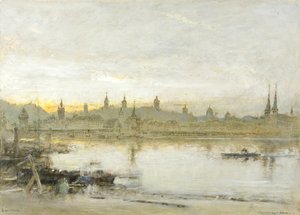 ルツェルン（紙に油、ペン、インク） 作： Albert Goodwin
