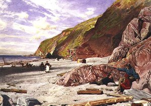 デヴォン州リンマス、難破船の物語 作： Albert Goodwin