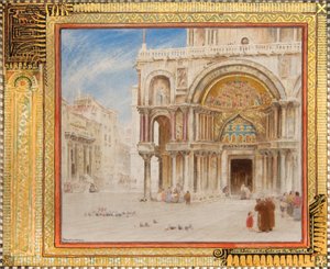 神殿の門のペトロとヨハネ、サン・マルコ、ヴェネチア、1872年頃（水彩画） 作： Albert Goodwin