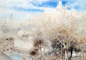 シエナのフォンテ・ブランダ（水彩画） 作： Albert Goodwin