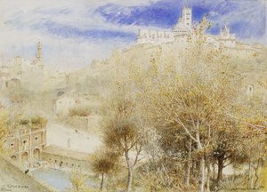 フォンテブランダ、シエナ、1905 作： Albert Goodwin