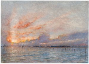 「ラグーン、ヴェネツィア」、1910 作： Albert Goodwin