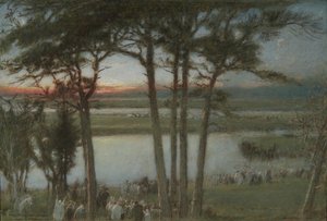 ザ リバー ウェイ、ウェストワード 作： Albert Goodwin