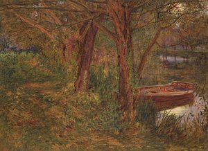 夕暮れの川（トイレの色は紙に） 作： Albert Goodwin
