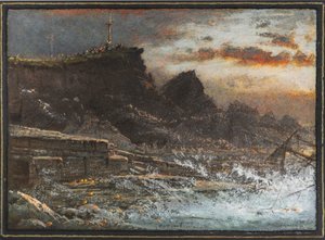 難破船、ハートランド、コーンウォール 作： Albert Goodwin