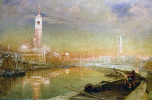 ベネチア-真夏の夜明け（油彩・キャンバス） 作： Albert Goodwin