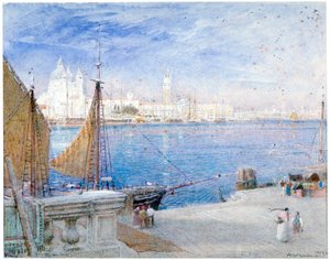 「鐘楼が倒れる前のヴェネツィア」、1903年 作： Albert Goodwin