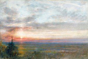 「本土からのヴェネツィア」、1908 作： Albert Goodwin