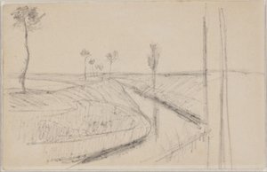 深く広い溝や水路のある景観 作： Albert Gottschalk