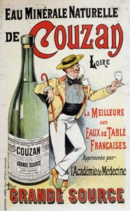 アルベール・ギョーム（1873-1942）によるクーザンのミネラルウォーターの広告、1895年頃 作： Albert Guillaume