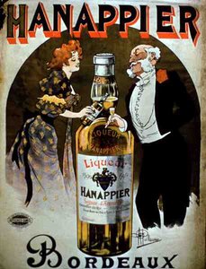 ボルドーの「Hanappier Liqueur」の広告ポスター（カラーリトグラフ） 作： Albert Guillaume