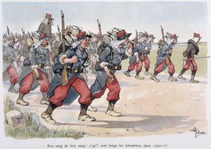 行進する連隊 - アルベール・ギョーム（1873-1942）の「軍事アルバム」より 1900年頃 作： Albert Guillaume
