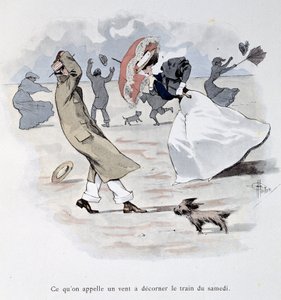 犬の日-ギョームの「海の星」にて 作： Albert Guillaume