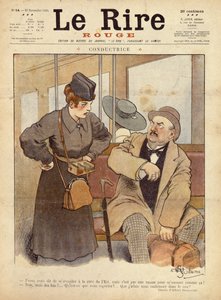 1915年11月27日、ルリールルージュの漫画、列車の車掌 作： Albert Guillaume