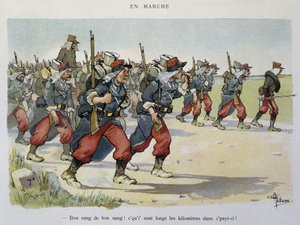ウォーキング - アルベール・ギョーム（1873-1942）が見た軍隊 1900年頃 作： Albert Guillaume