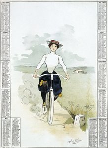 ビックリクレットを持つ女性 - ギヨームによるドローイング、カレンダー