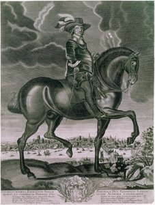 オリバー・クロムウェルの騎馬肖像、c1655 作： Albert Haelwegh