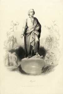 モーツァルト広場のモーツァルト記念碑、1842 年。 作： Albert Henry Payne
