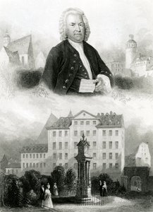 ヨハン・セバスチャン・バッハ（1685-1750）の肖像とモニュメント 作： Albert Henry Payne