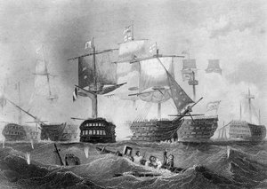 トラファルガーの戦い、1805年10月21日、c1857。 作： Albert Henry Payne