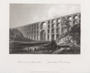 ゴルシュタール川の高架橋、ザクセン、1840年頃 作： Albert Henry Payne