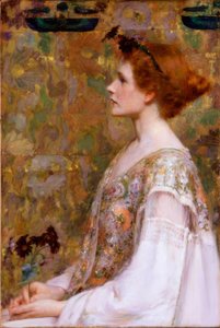 赤い髪の女性 作： Albert Herter