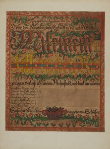 Pa.ドイツの死亡証明書、c。 1937年。
