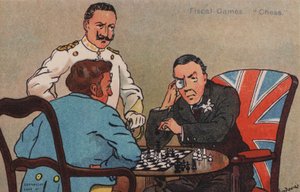 財政ゲーム、チェス（カラーリトグラフ 作： Albert Jnr. Ludovici