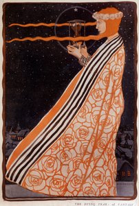 砂時計を持つ女性、sd. 20世紀初頭。 イラスト：クリングナー・アルバート (1869-1912) 作： Albert Klingner