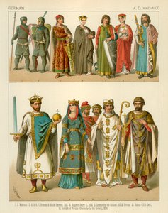 ドイツの衣装1000-1100 AD 作： Albert Kretschmer