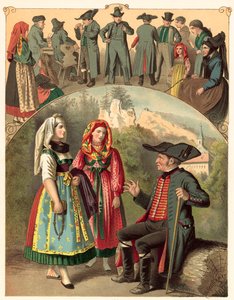 ドイツの衣装、バイエルン、フランコニア-スイス 作： Albert Kretschmer