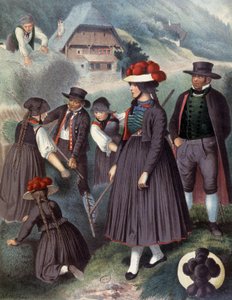 バーデン周辺の農民たち 1860年頃（エングレーヴィング）
