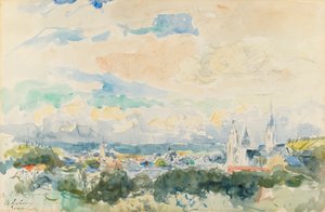村のスケッチ、19 世紀後半から 20 世紀初頭。 作： Albert Lebourg