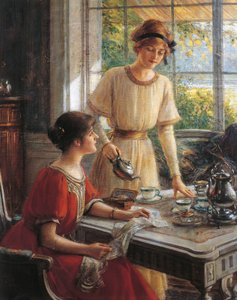 アルバート・リンチ（1851-1912）作「お茶を飲む女性」の一部