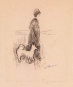犬のいる姿（紙に描く） 作： Albert Marquet
