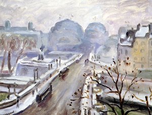 フランス語：雪の下のポンヌフ 作： アルバート・マルケ