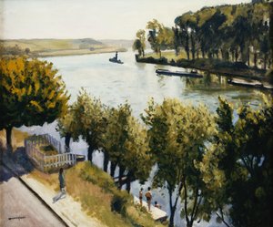 ラ・フレッテ・モンティニーのセーヌ川、1947年頃（キャンバスに油彩） 作： Albert Marquet