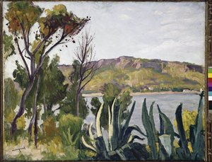 アガベのある風景。 (キャンバスに油彩 作： Albert Marquet