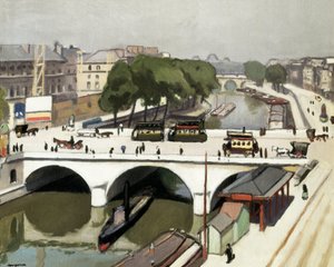 A ponte Saint Michel em Paris. Pintura de Albert Marquet (1875-1947) 作： Albert Marquet
